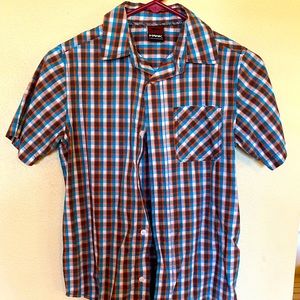 HAWK boys medium button down shirt multi